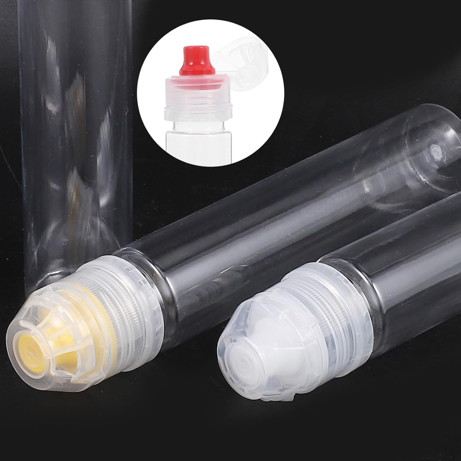 OUNONA 4pcs2 Mini Squeeze Condiment Bottles 1