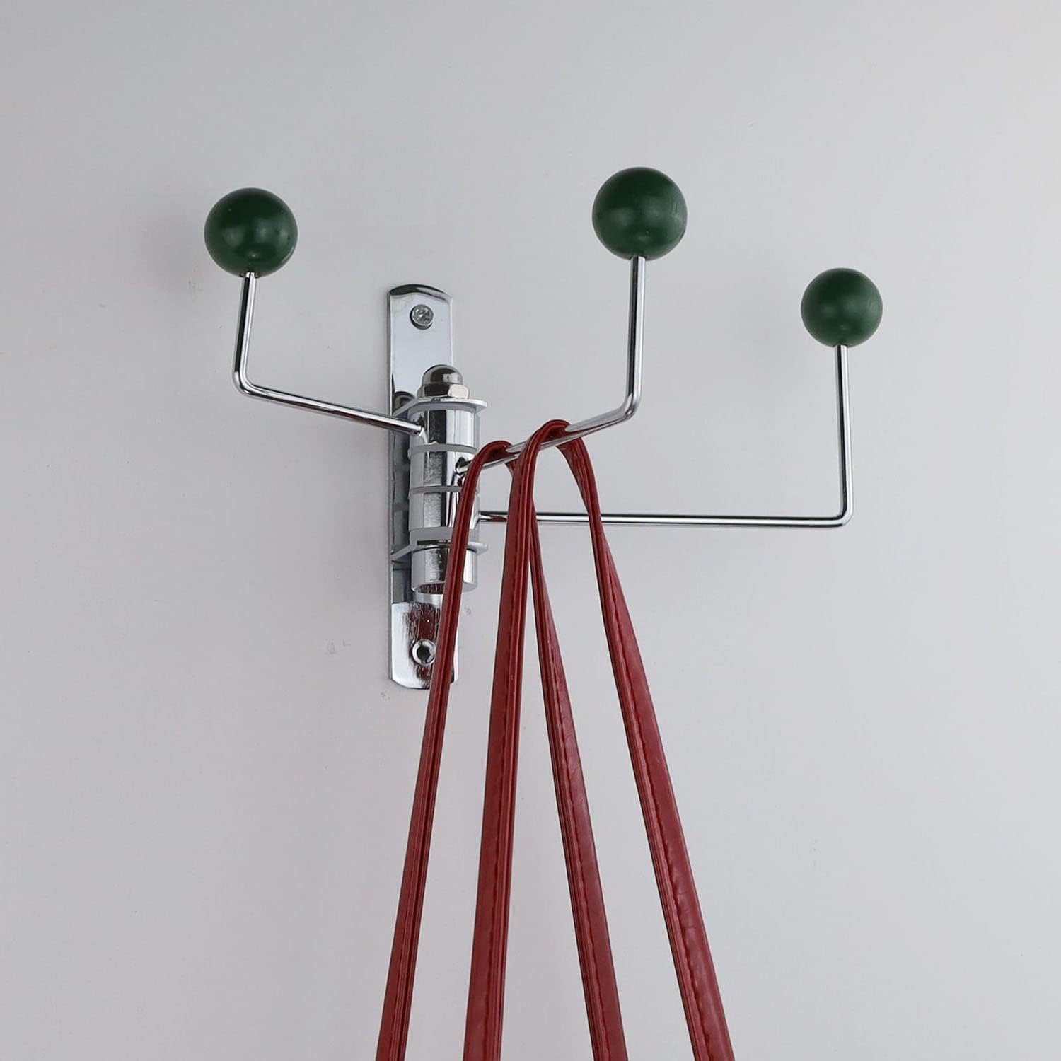 ImyHok Decorated Wall Hook Swivel Coat Rack with Wood Balls