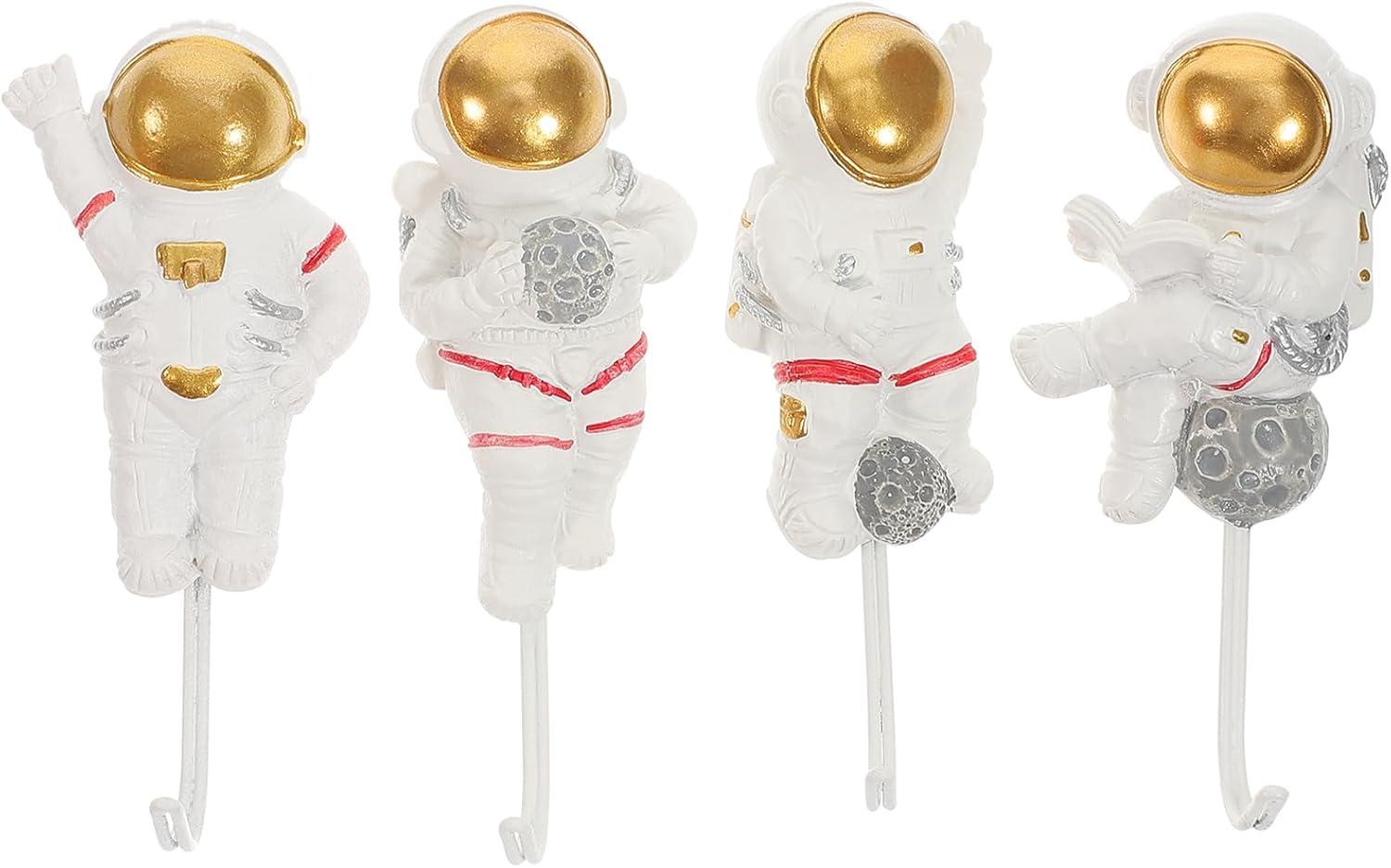 FOMIYES 4Pcs Astronaut Shape Wall Hooks 1