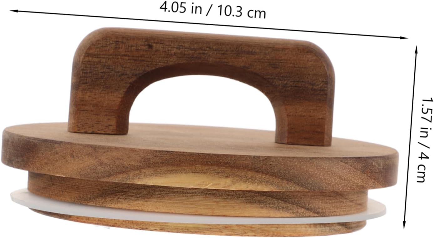 BRIGHTFUFU Acacia Wood Canning Lids with Silicone Seals