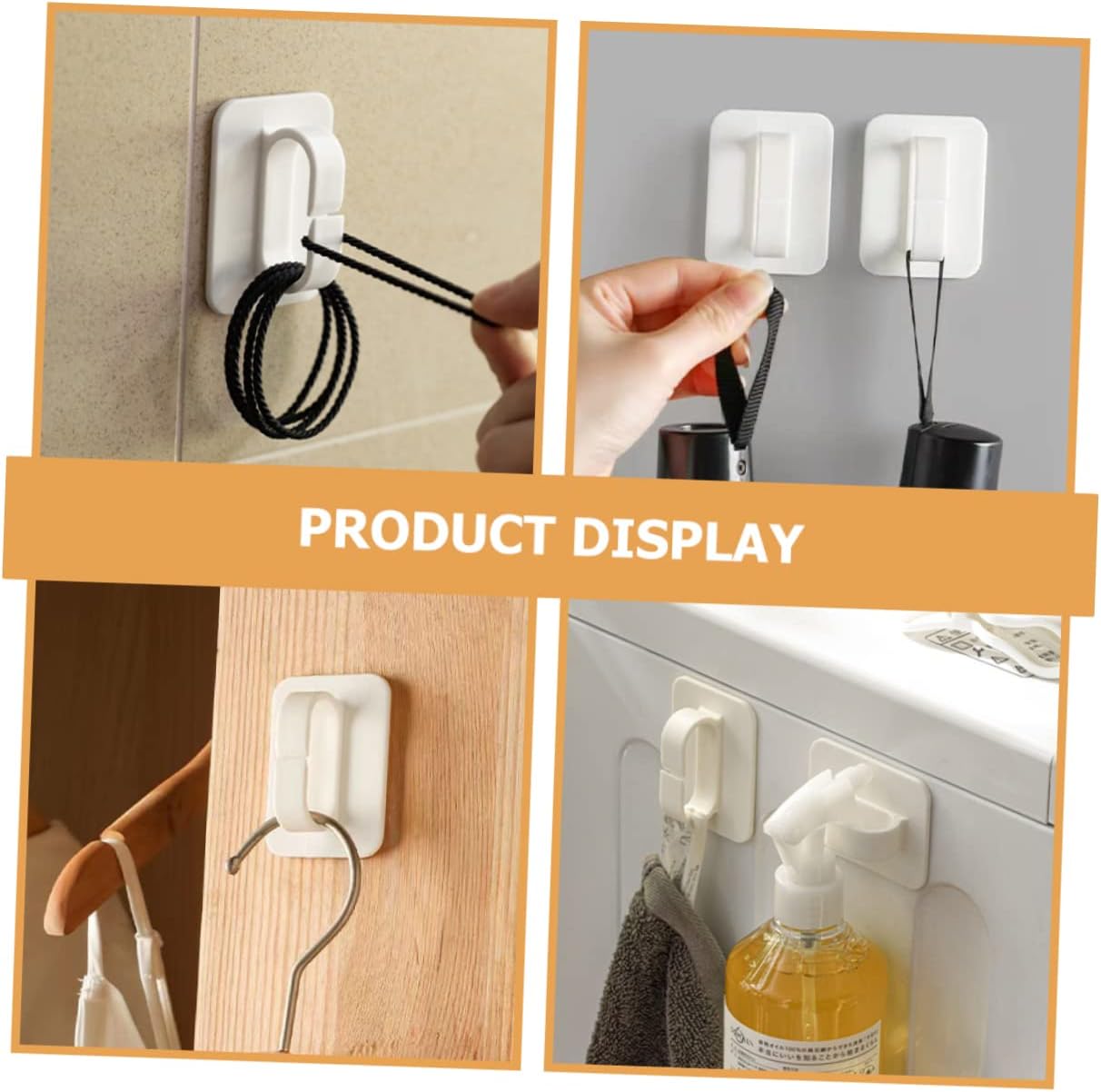 GLEAVI 6Pcs Adhesive Wall Hooks for Smooth Surfaces 1