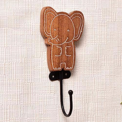 Indian Shelf 3 Piece Elephant Wall Hook Set 1