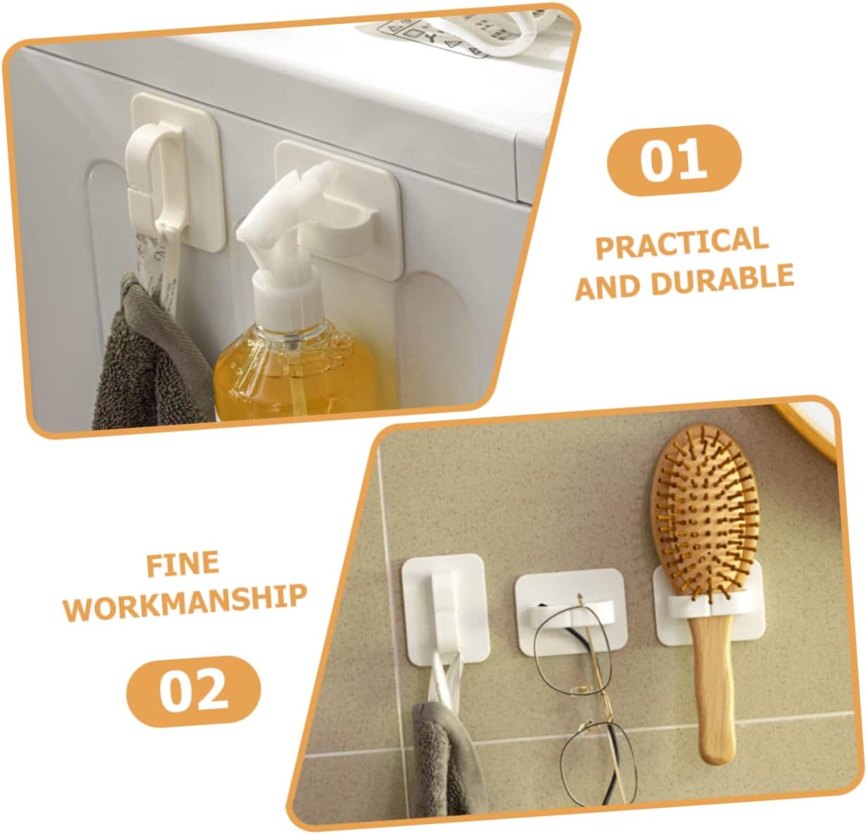 Cabilock 6Pcs Wall Adhesive Hooks Key Holder for Bathroom Kitchen 1