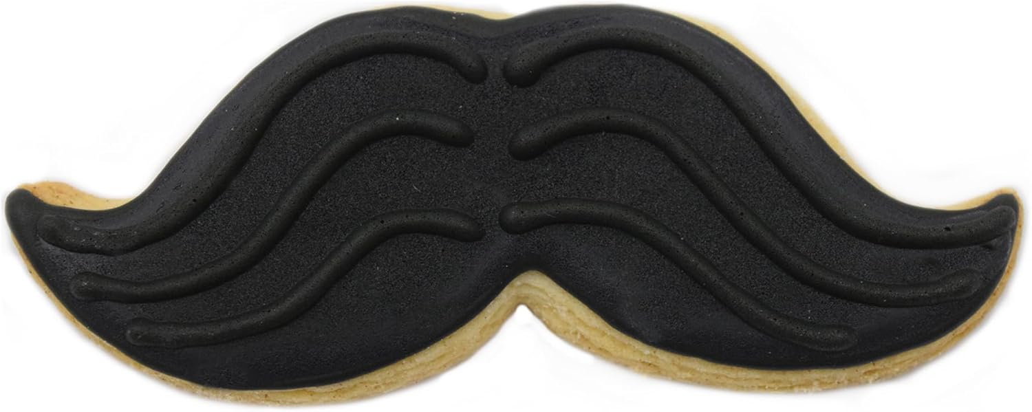 R M 4-Inch Black Polyresin Moustache Cookie Cutter