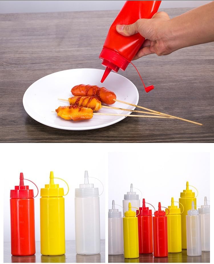 3 Pcs Plastic Squeeze Bottles 32 oz for Condiments