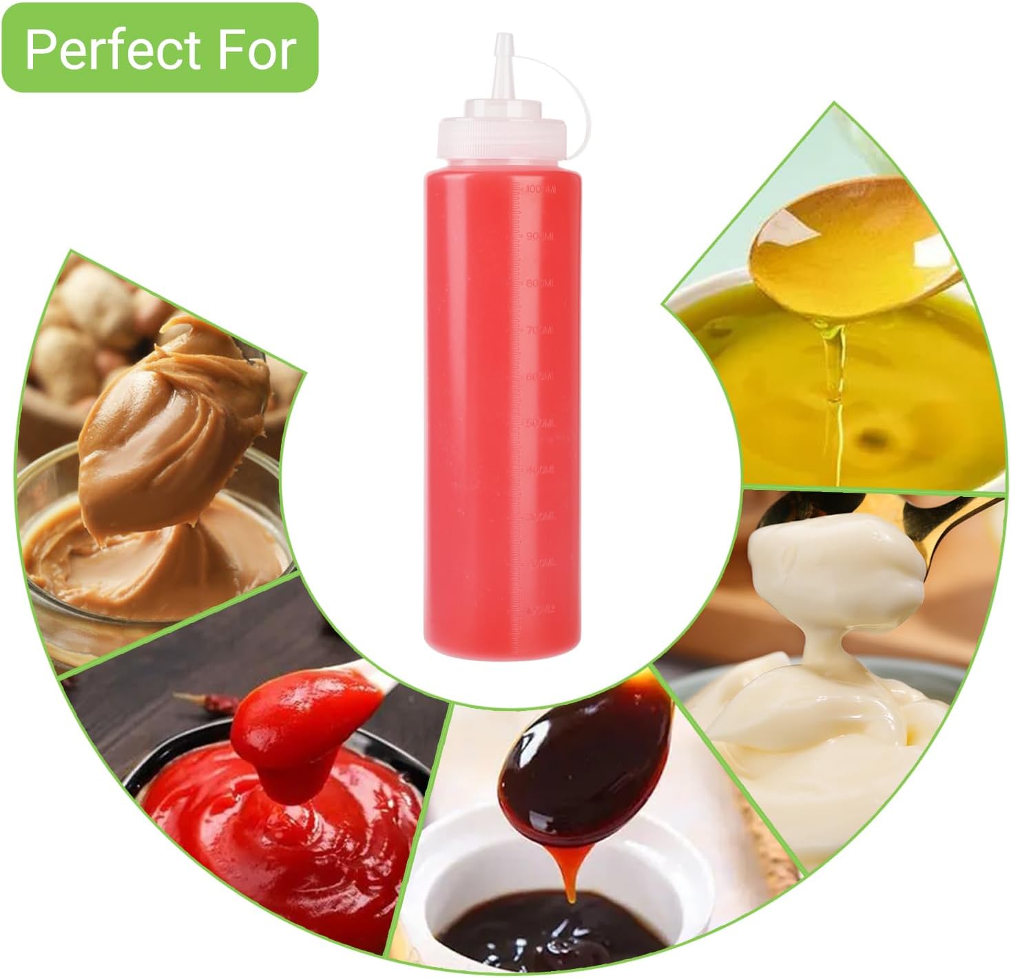 Belinlen 6 Pack 32 oz Squeeze Bottles for Sauces 1