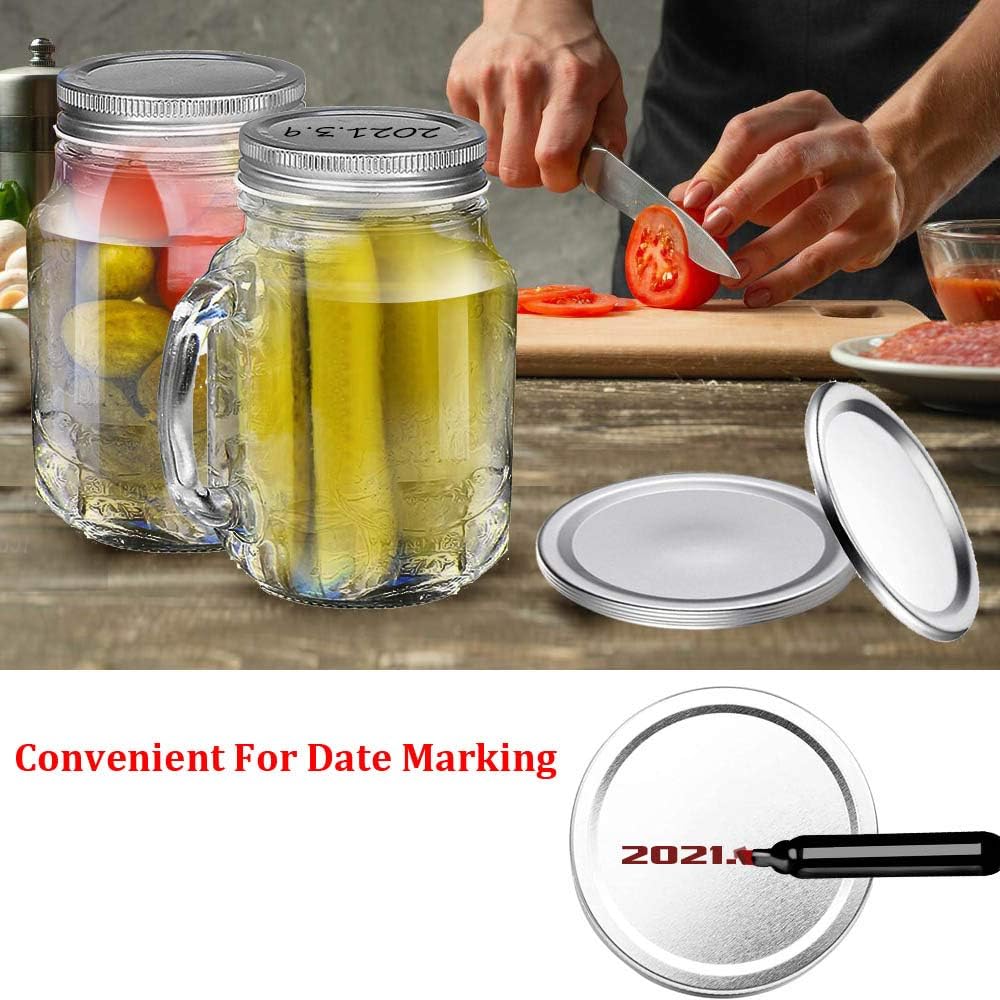 120PCS Canning Lids for Regular Mouth Mason Jars - Airtight Leak Proof
