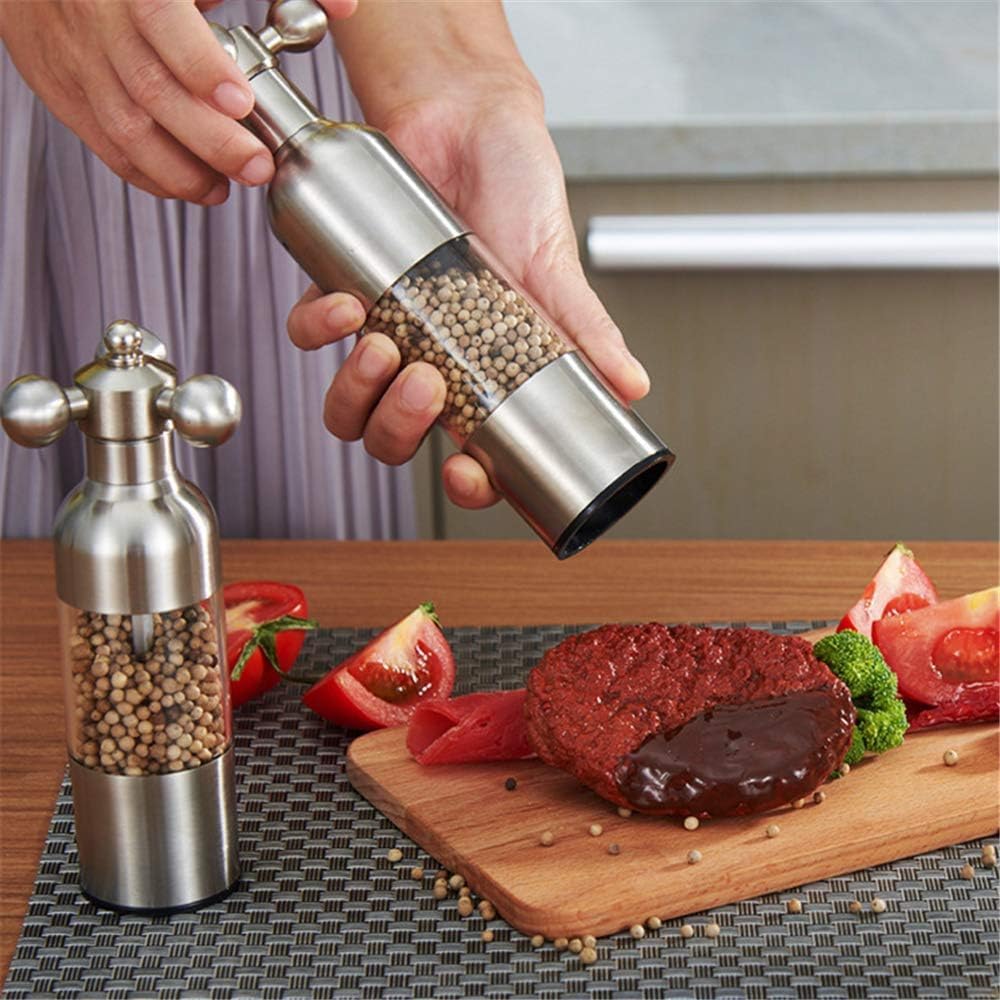 YFJY 2PC Salt and Pepper Grinder Set with Adjustable Coarseness