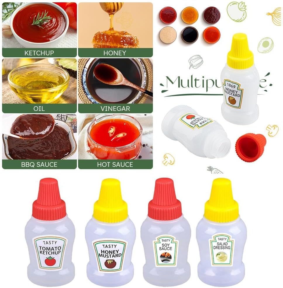 25ml Mini Condiment Squeeze Bottles Set 1