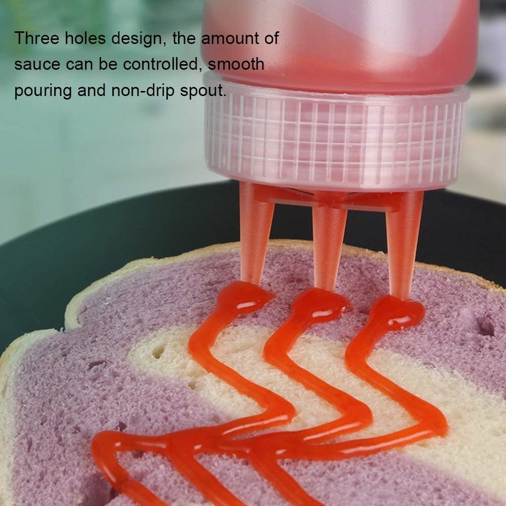 Agatige 3 Hole Condiment Squeeze Bottles 3Pcs