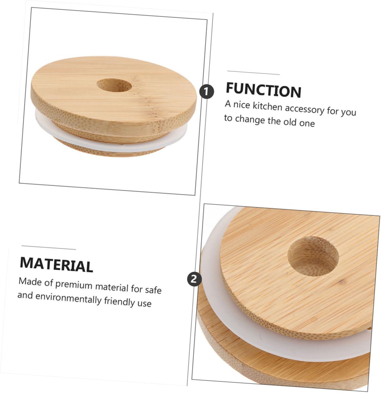 4pcs Mason Jar Lids with Straw Hole Reusable