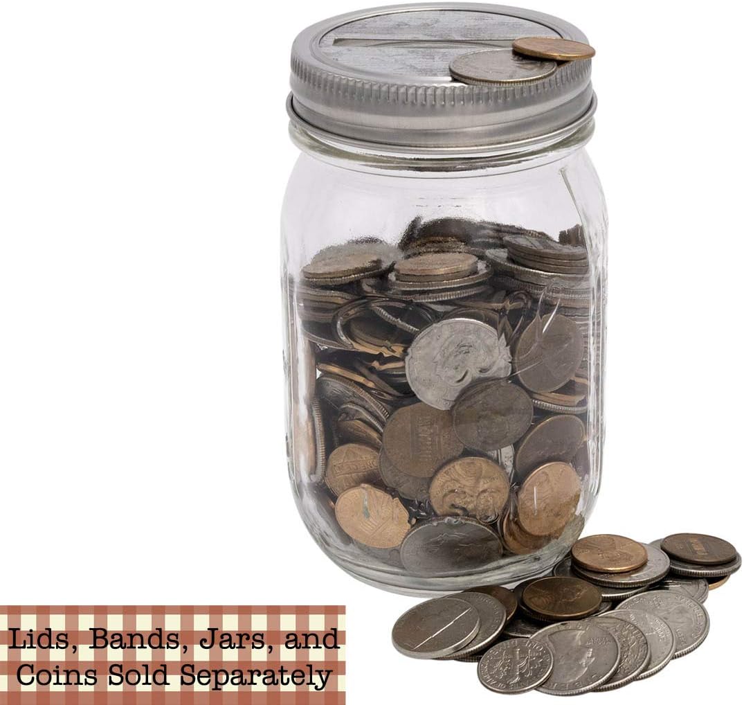 Coin Slot Bank Galvanized Metal Lid Inserts 10 Pack 1