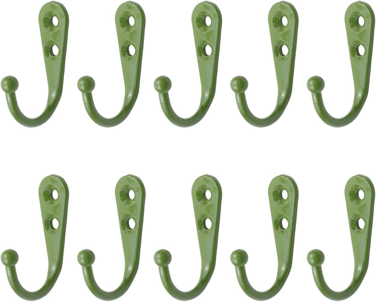 MY MIRONEY 10 Pack Green Coat Hooks Wall Mount