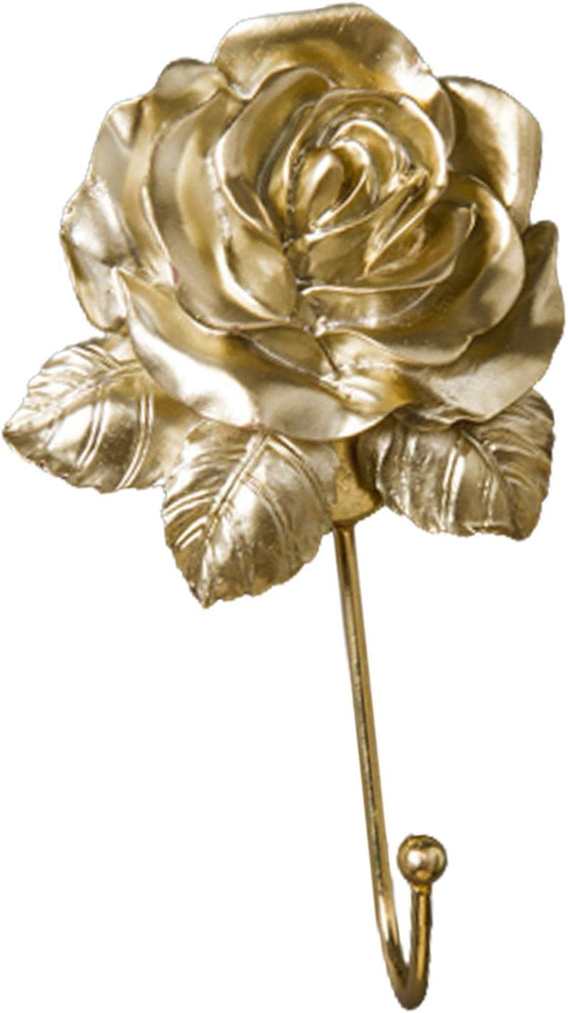 Baoblaze Gold Rose Hook Door Clothes Hanger Key Holder