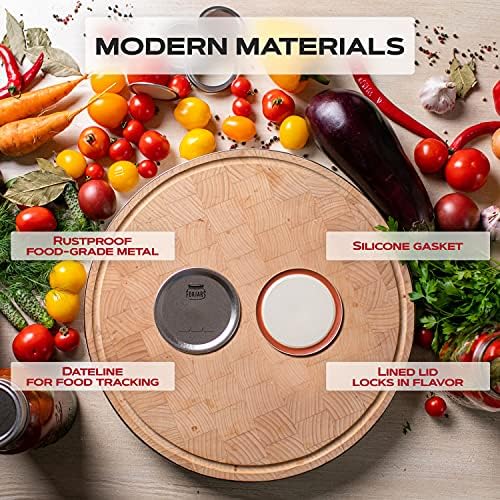 FORJARS Canning Lids with Rings 24Pcs12Sets
