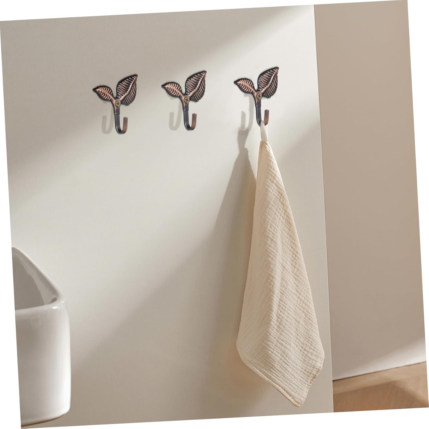 VALICLUD 4Set Vintage Leaf Wall Coat Hooks