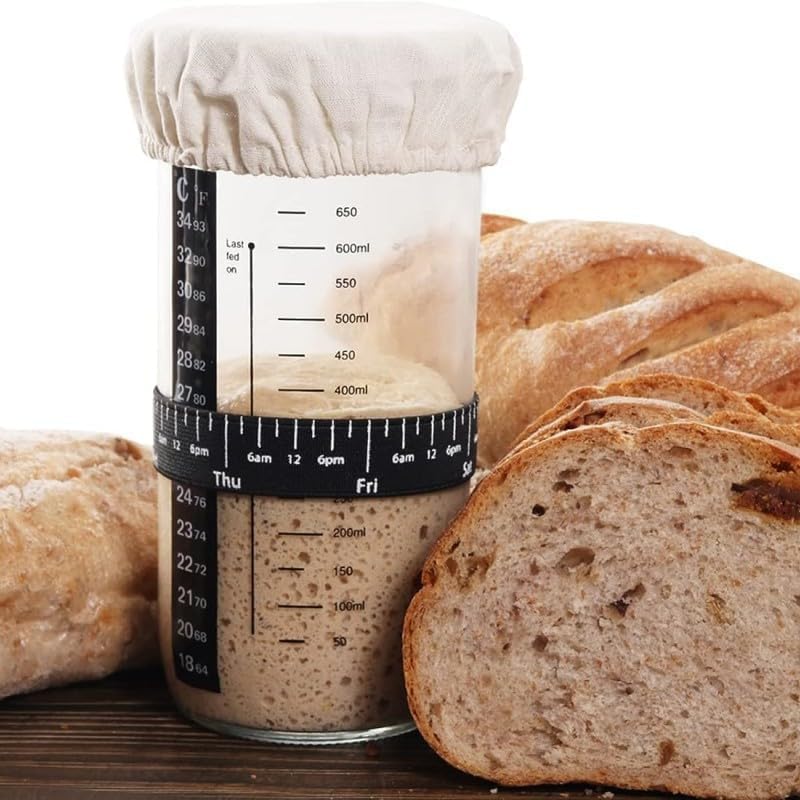 BSL 8-Pack Sourdough Starter Jar Cloth Covers Reusable