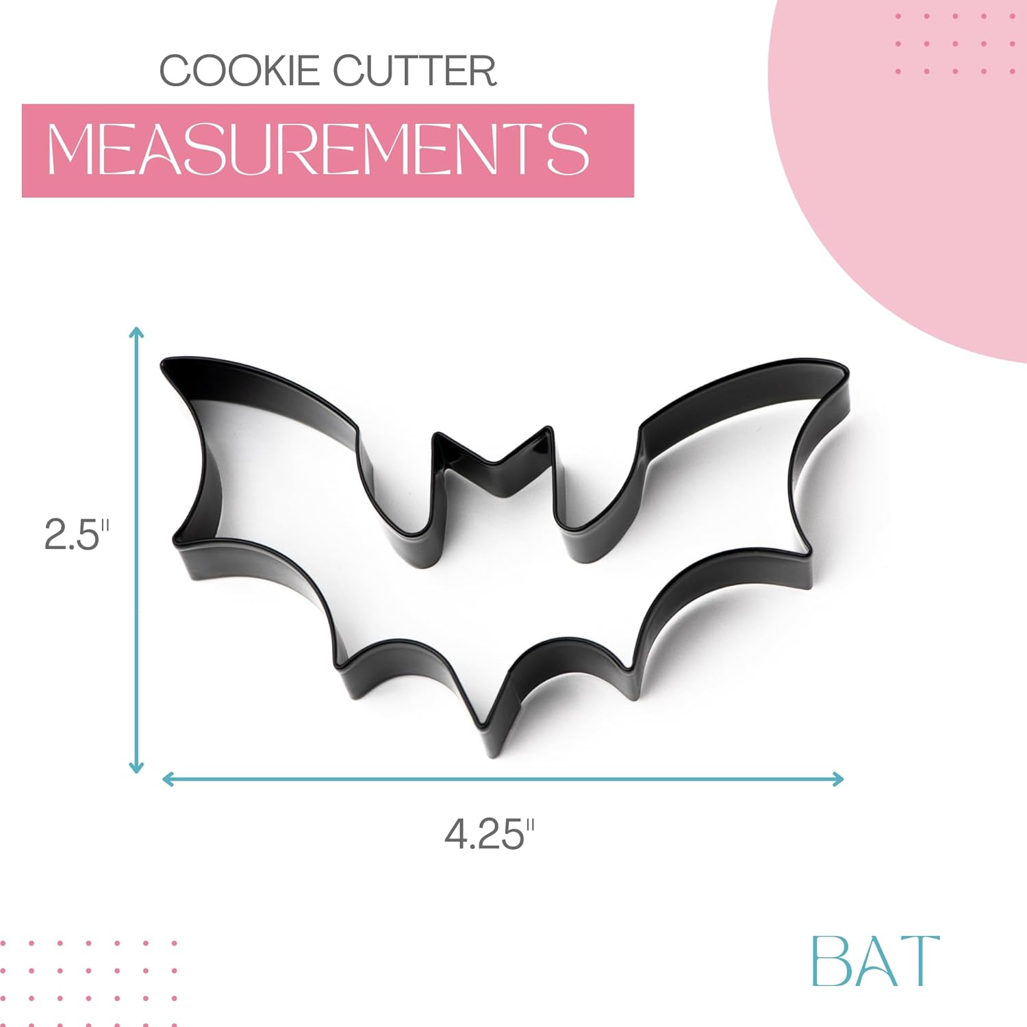 Cookie Cutter Kingdom Bat Cookie Cutter - Halloween Stainless Steel Beautiful Coated Finish