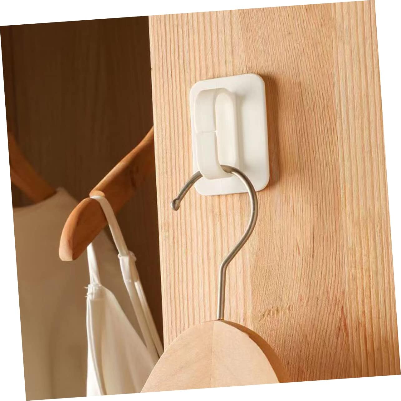 Luxshiny 6Pcs Strong Adhesive Key Holder Hooks for Bathroom Towel Storage