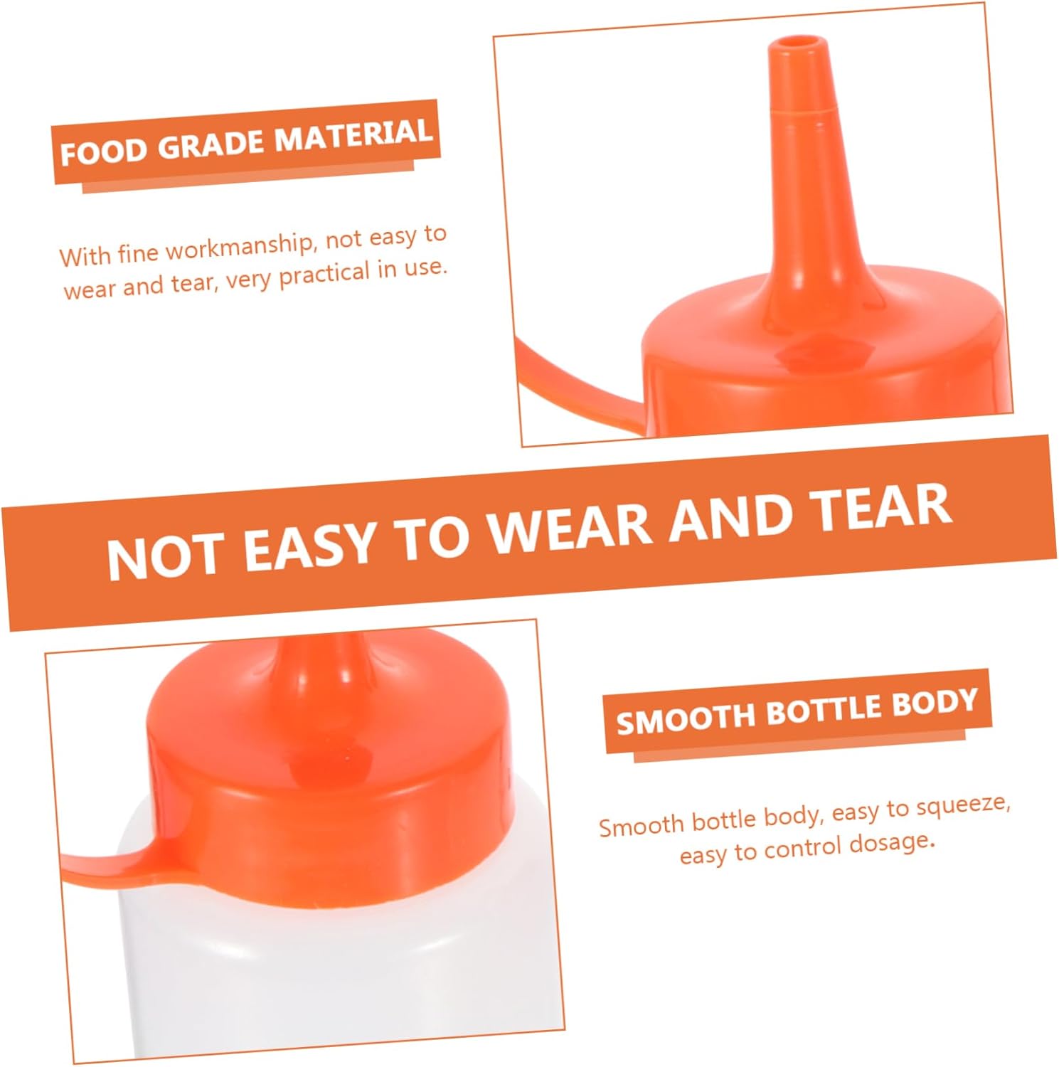 2PCS Salad Dressing Squeeze Bottles with Lids
