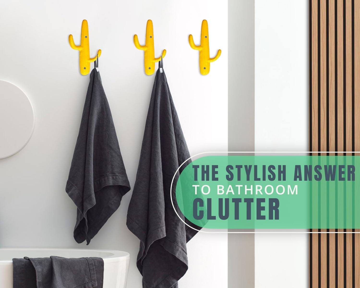 Comfify Yellow Cactus Wall Hooks Set of 3