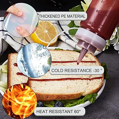 2 Pcs 8oz Plastic Squeeze Condiment Bottles