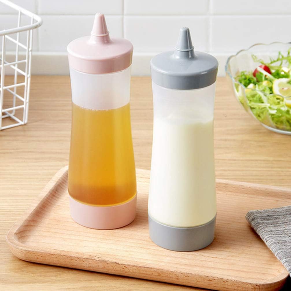 DOITOOL 3PCS Plastic Condiment Squeeze Bottles with Cap Pink