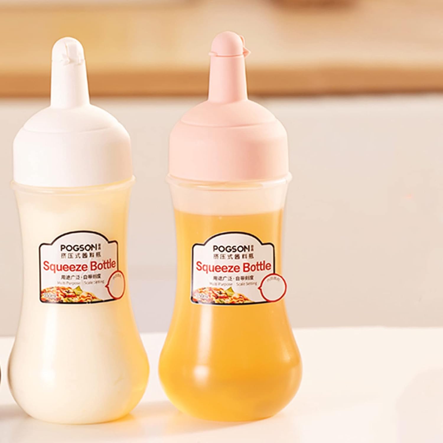 GMBYLBY Condiment Squeeze Bottle with Caps