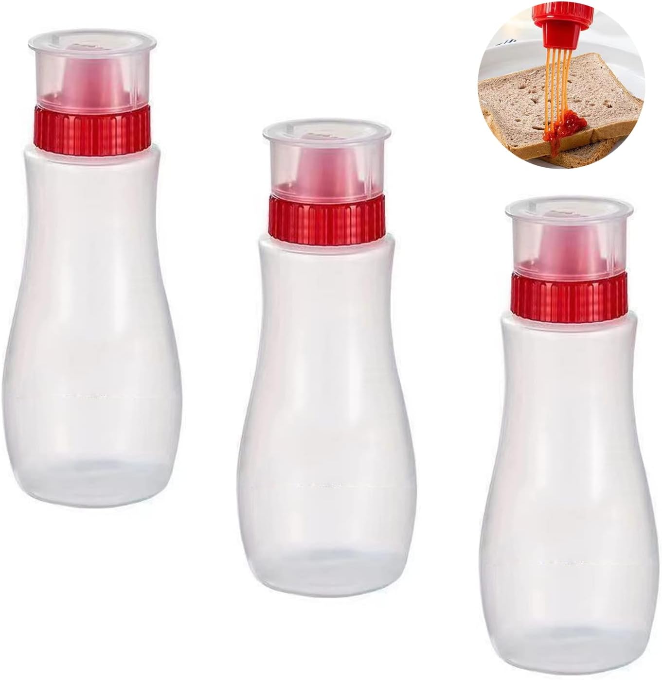 Porous Condiment Squeeze Bottles 3-Pack 13 oz
