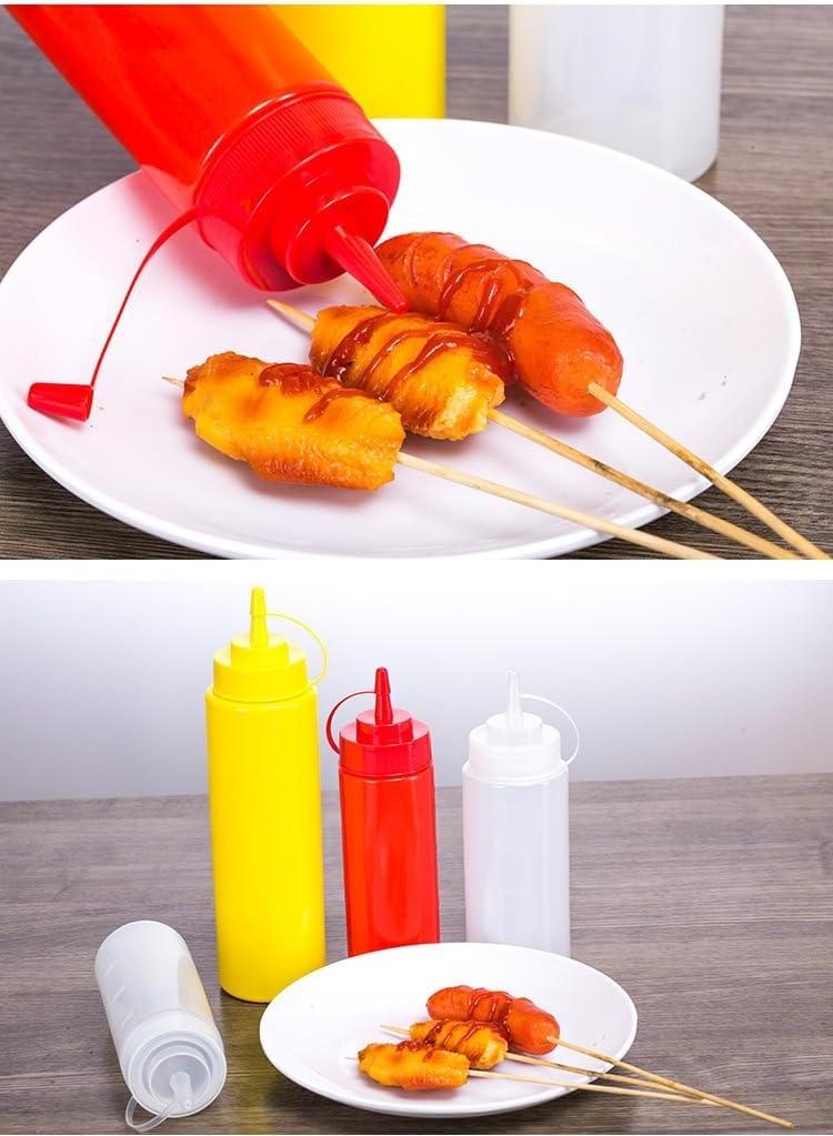 3 Pcs Plastic Squeeze Bottles 32 oz for Condiments