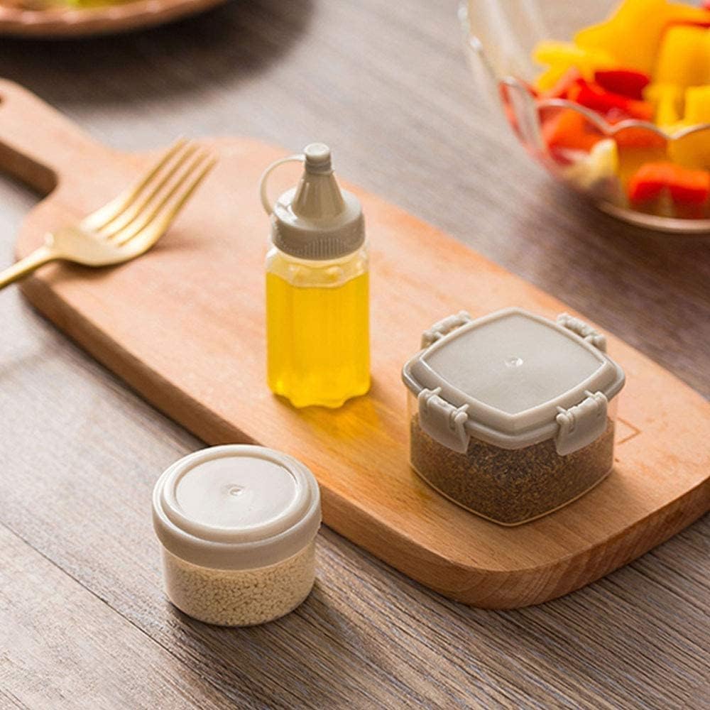 4pcs Mini Plastic Sauce Seasoning Box with Lid