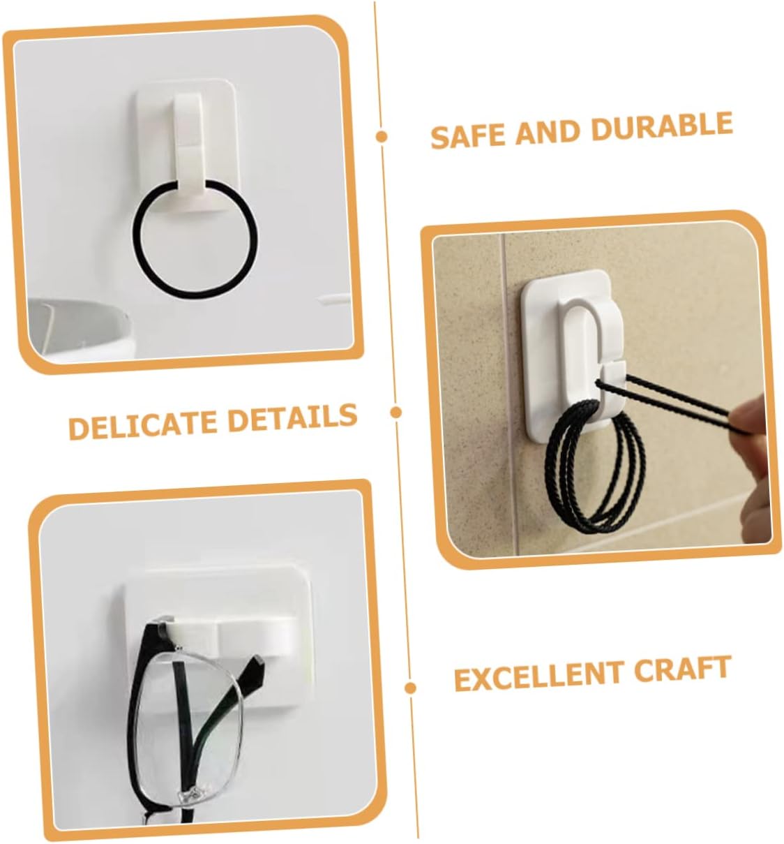 Cabilock 6Pcs Wall Adhesive Hooks Key Holder for Bathroom Kitchen 1