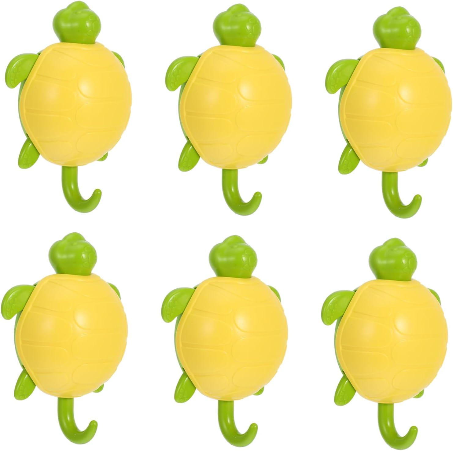 6pcs Adhesive Wall Hooks with Cute Turtle Design