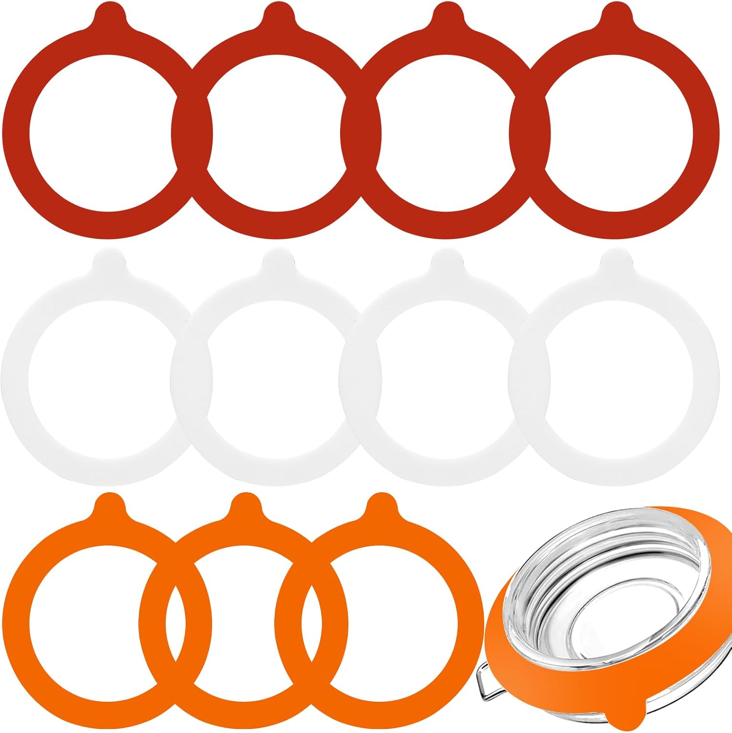 12PCS Rubber Seals for Glass Jars 375 Inch Silicone Gasket Replacement