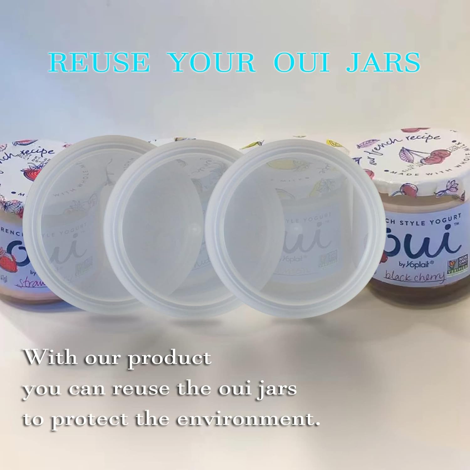 gocola Oui Yogurt Jar Lids 28 Pack Clear Plastic