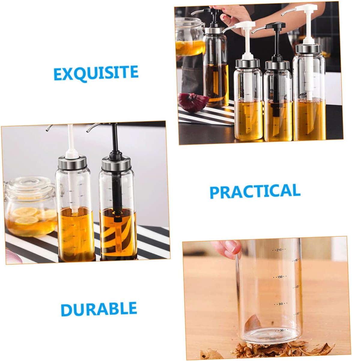 Zerodeko Honey Dispenser Jar with Metal Glass Design