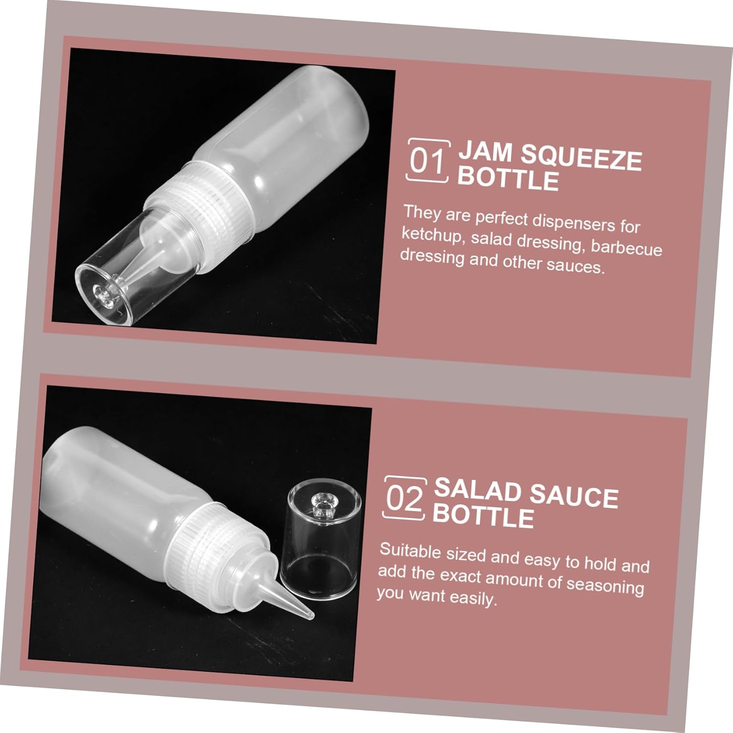 HOLIDYOYO 2pcs 30ml Condiment Squeeze Bottles