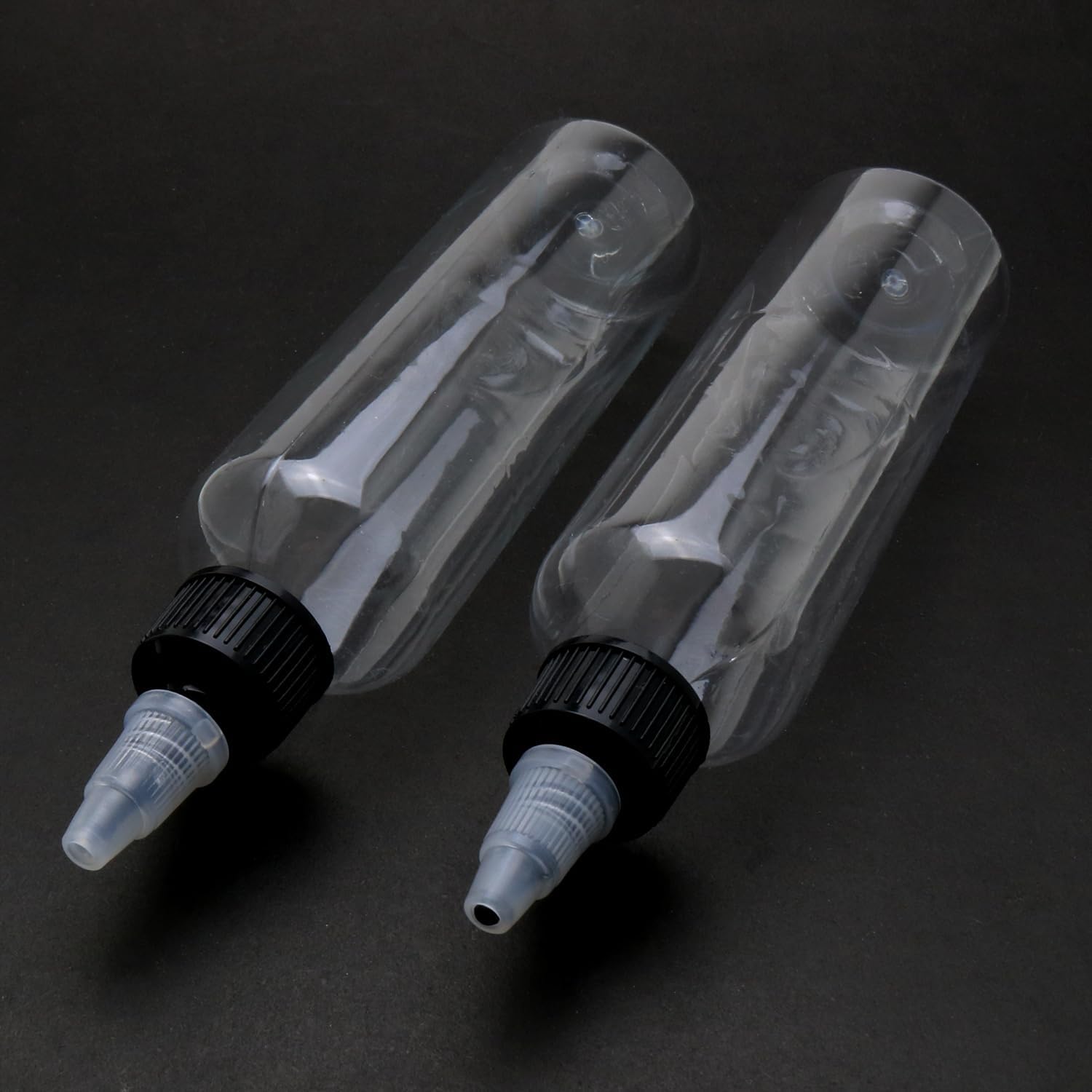 LUORNG 5pcs Condiment Squeeze Bottles 4 oz Empty Plastic Twist Top Dispensing Set