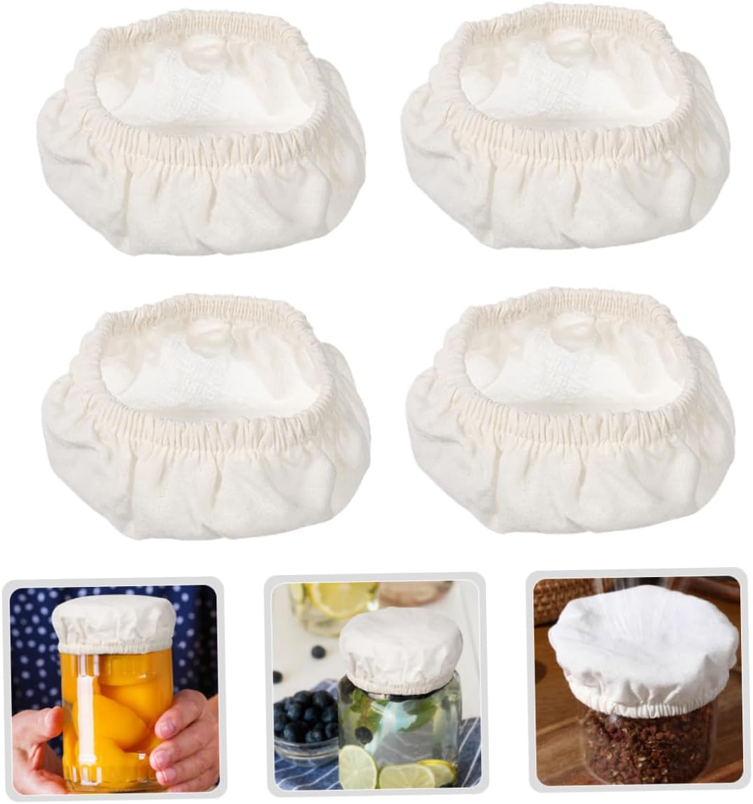 PRETYZOOM 4pcs Cotton Jar Lids for Canning Storage 1
