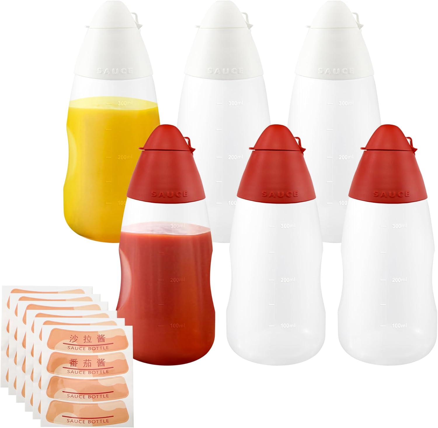 YEUIKERR 6 Pack Condiment Squeeze Bottles 12 oz 1