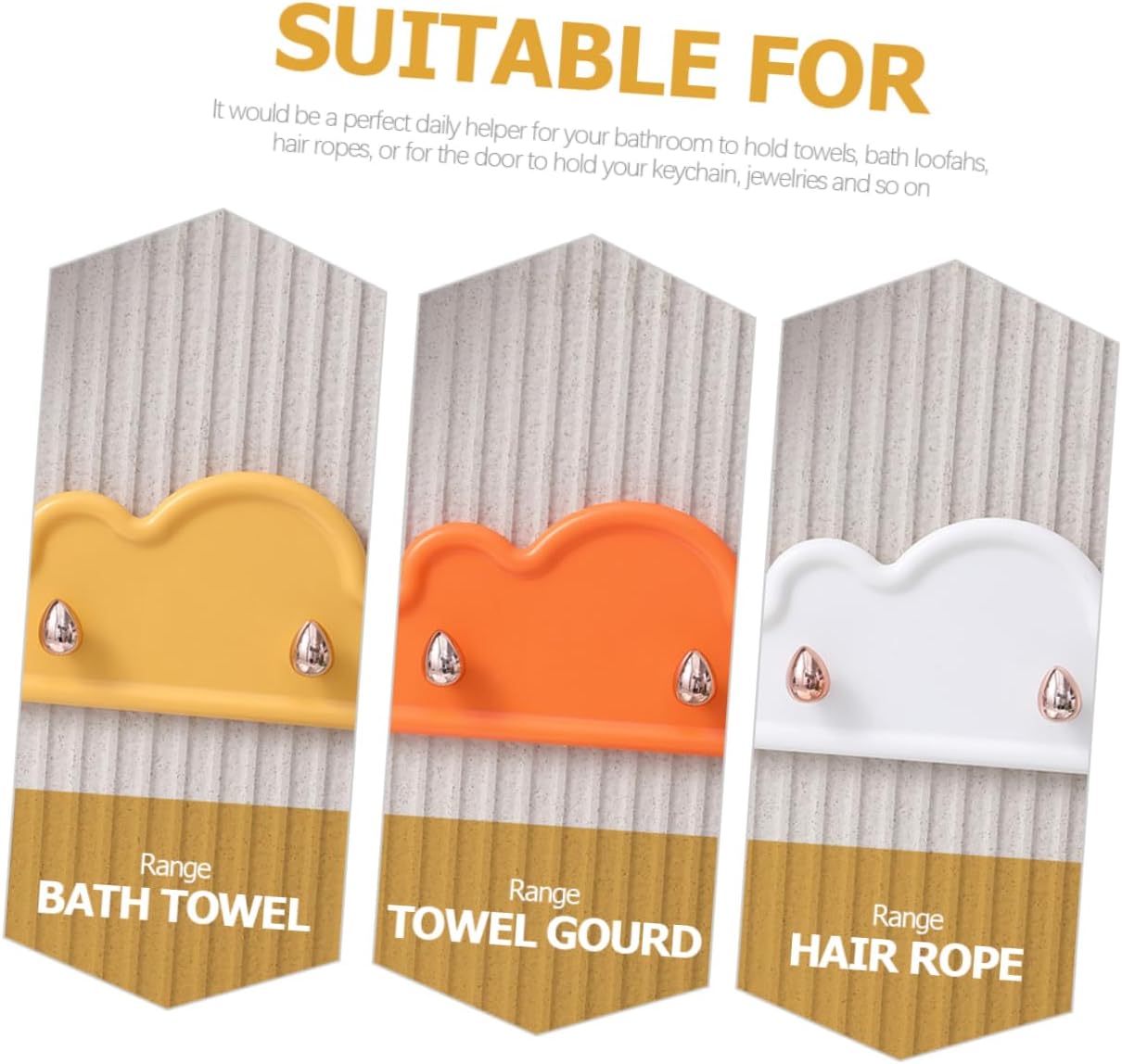 Homoyoyo 4pcs Cloud Shape Adhesive Wall Hooks Multipurpose Key Hangers