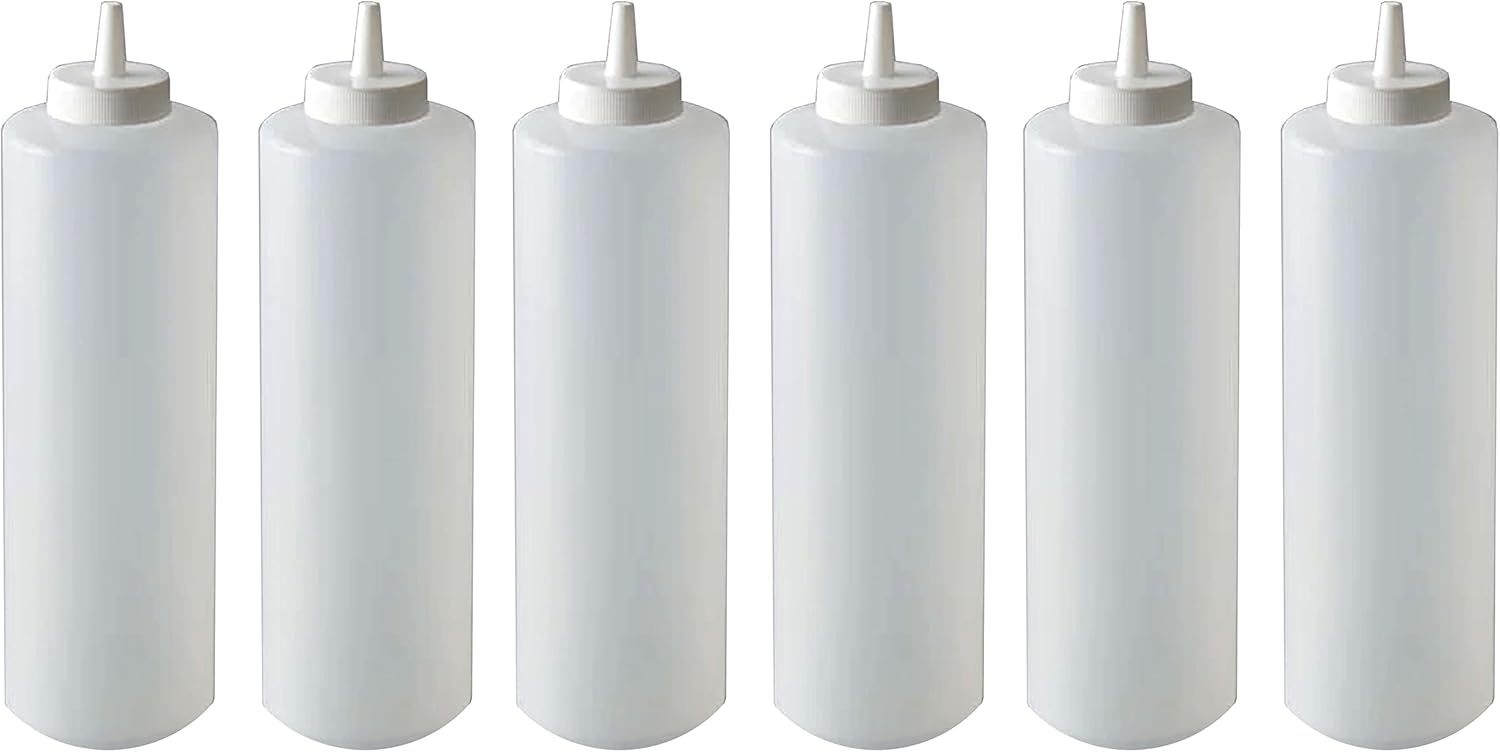 6 Clear BPA-Free Condiment Squeeze Bottles