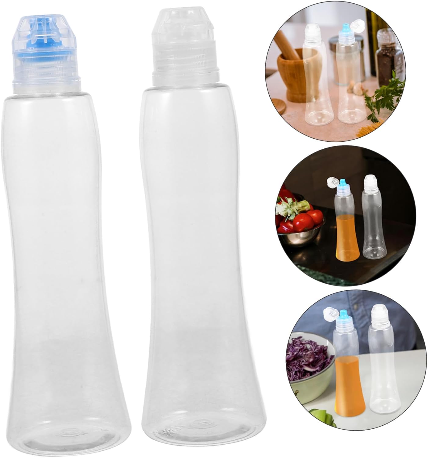 BUGUUYO 380g Honey Dispenser Set Blue Condiment Squeeze Bottles