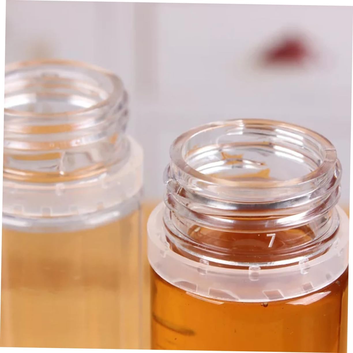 LALADEFIEE 4 Pack PVC Condiment Storage Bottles