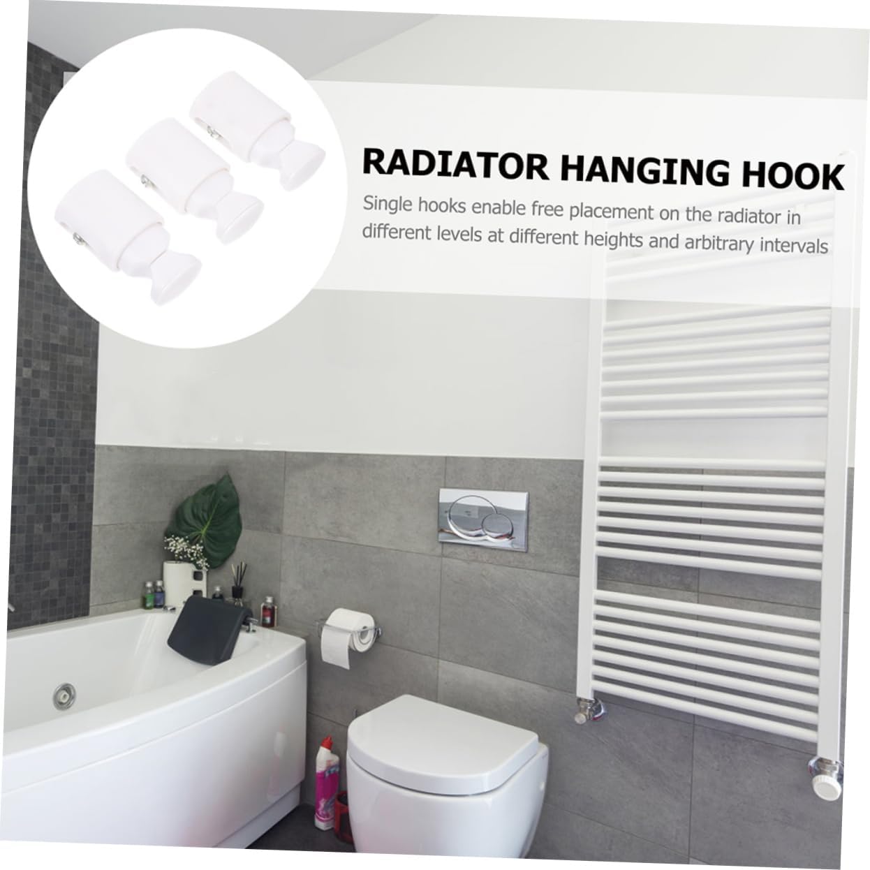 DECHOUS Towel Hooks for Bathroom Wall Radiator Set of 3