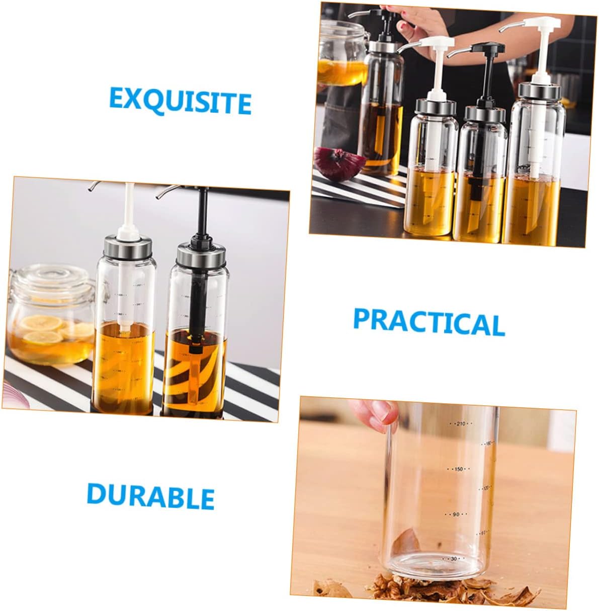 Luxshiny Metal Glass Honey Dispenser Jar