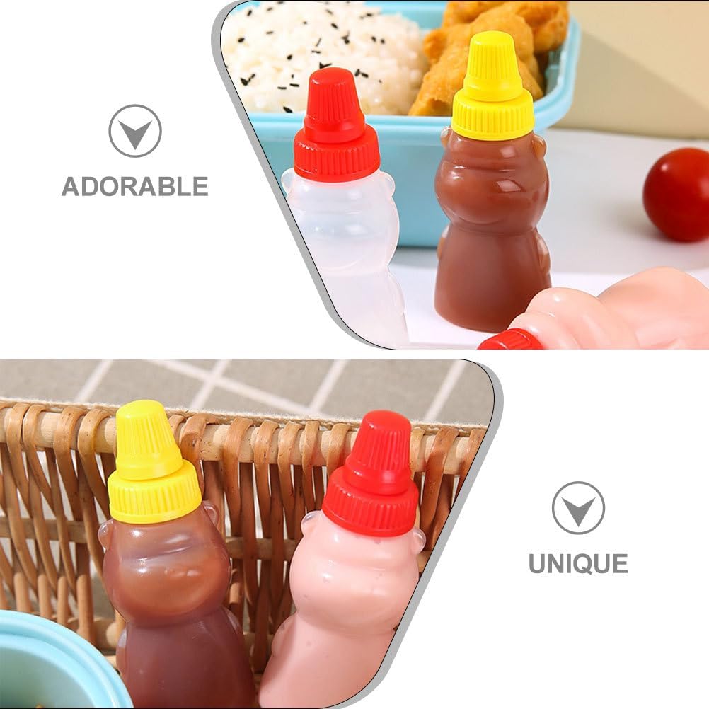 MAGICLULU 8pcs Bear Shape Condiment Squeeze Bottles