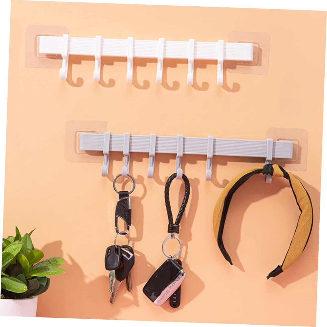 Chrome Adhesive Hooks 6-Piece Set for Bathroom and Kitchen