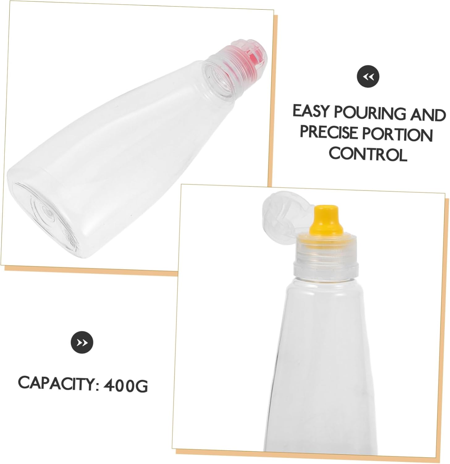 4pcs PET Honey Squeeze Bottle Condiment Dispenser