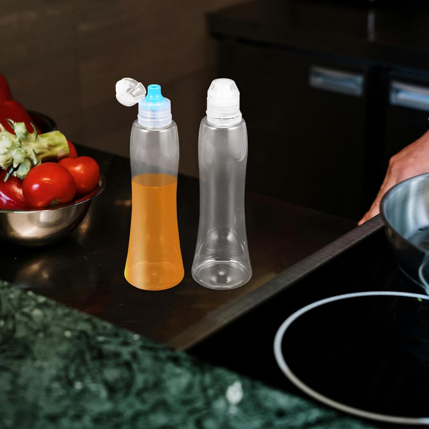 12 Pcs PET Condiment Squeeze Bottles